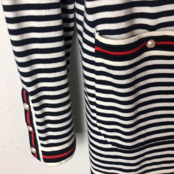 O, THE OPRAH MAGAZINE COLLECTION FOR TALBOTS EMBROIDERED STRIPE CARDIGAN - Picture 4 of 6